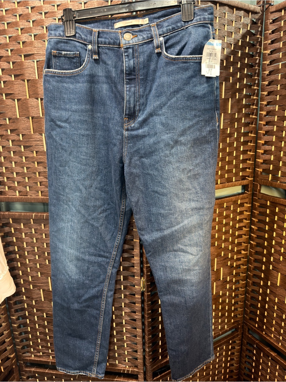 Hudson Jeans Women's High-Rise Straight Leg in Dark Blue Denim